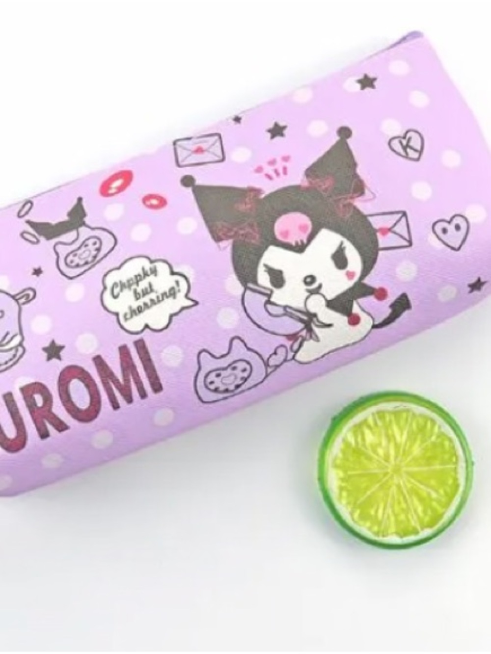 Sanrio Kuromi Lavender and White Polka Dot Cosmetic Pouch